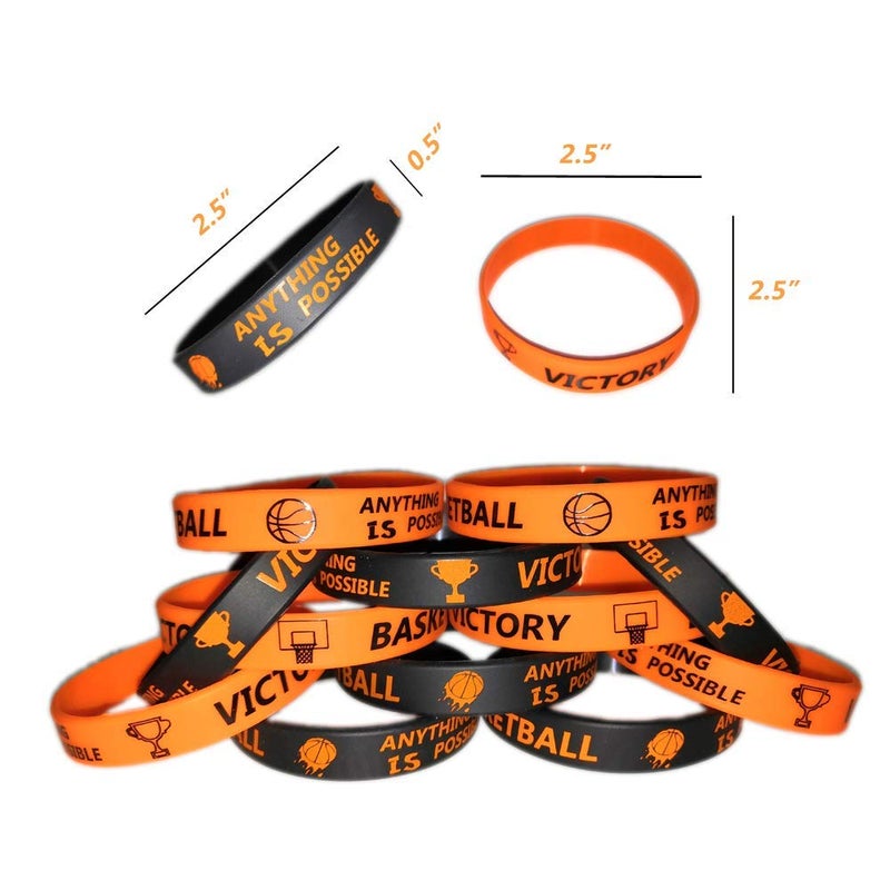 CupaPlay 24 PCS Basketball Motivational Silicone Wristband Bulk for Teenagers - Personalized Silicone Rubber - Sports - Party Favors and Supplies - Carnival/Events/Prize - Image 2